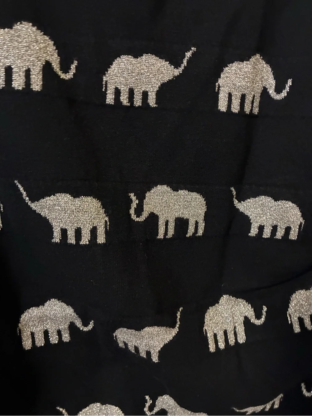 NWOT Kate spade Women's Black Cardigan Sweater w/  Silver Elephant Pattern x s